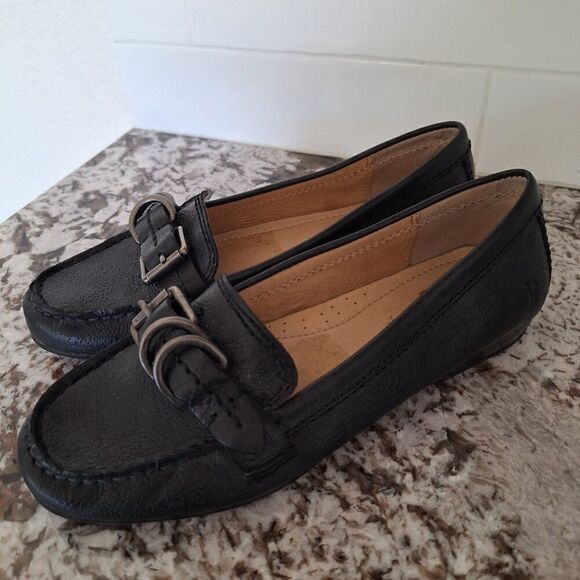 Frye Black Driver Leather Loafers size 6.5 M - Picture 5 of 10